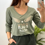 Camiseta Rock Star Alas Verde