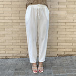 Pantalón Neutral Goma Blanco