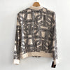 Bomber Fina Estampada Beige/Negro