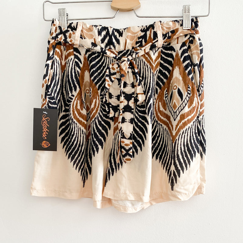 Short Estampado étnico Beige