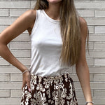 Top Halter Canalé Básico Beige