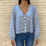 Blusa Grace Blanco/Azul