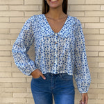 Blusa Grace Blanco/Azul