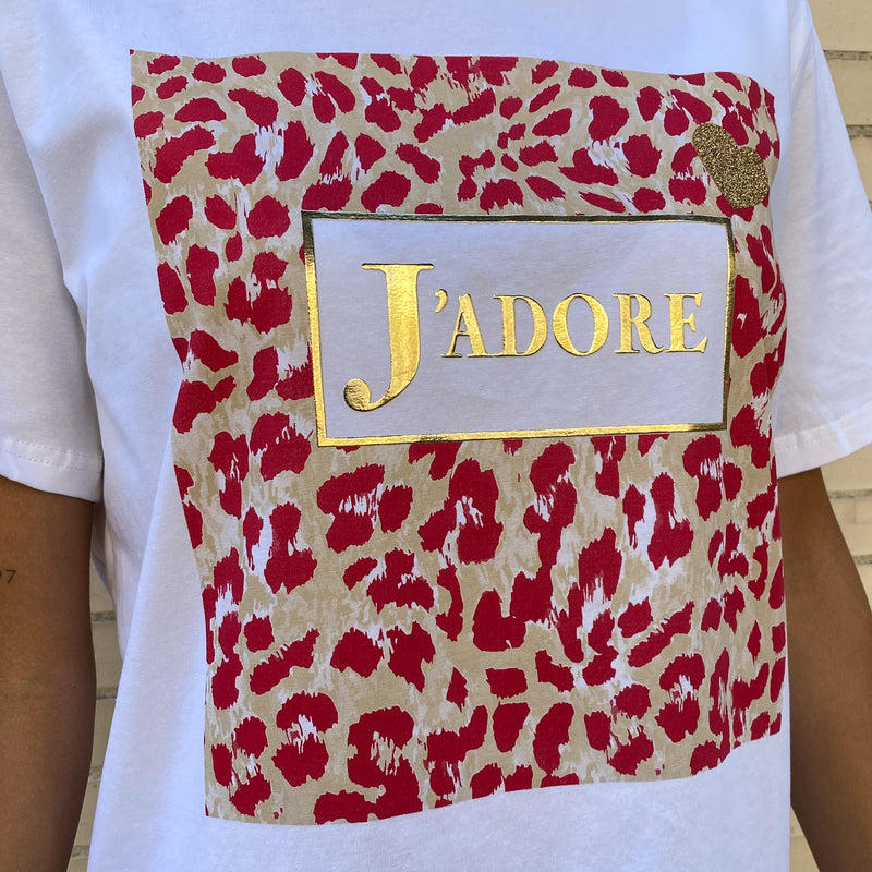 Camiseta J'adore Rojo/Oro