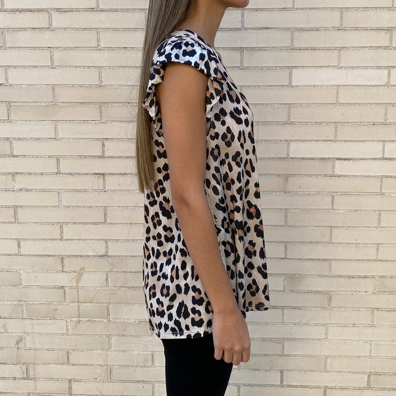 Blusa Volantes Animal Print