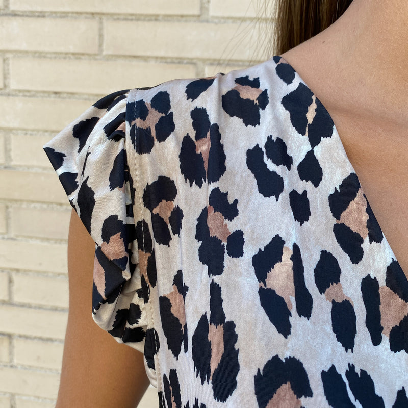 Blusa Volantes Animal Print