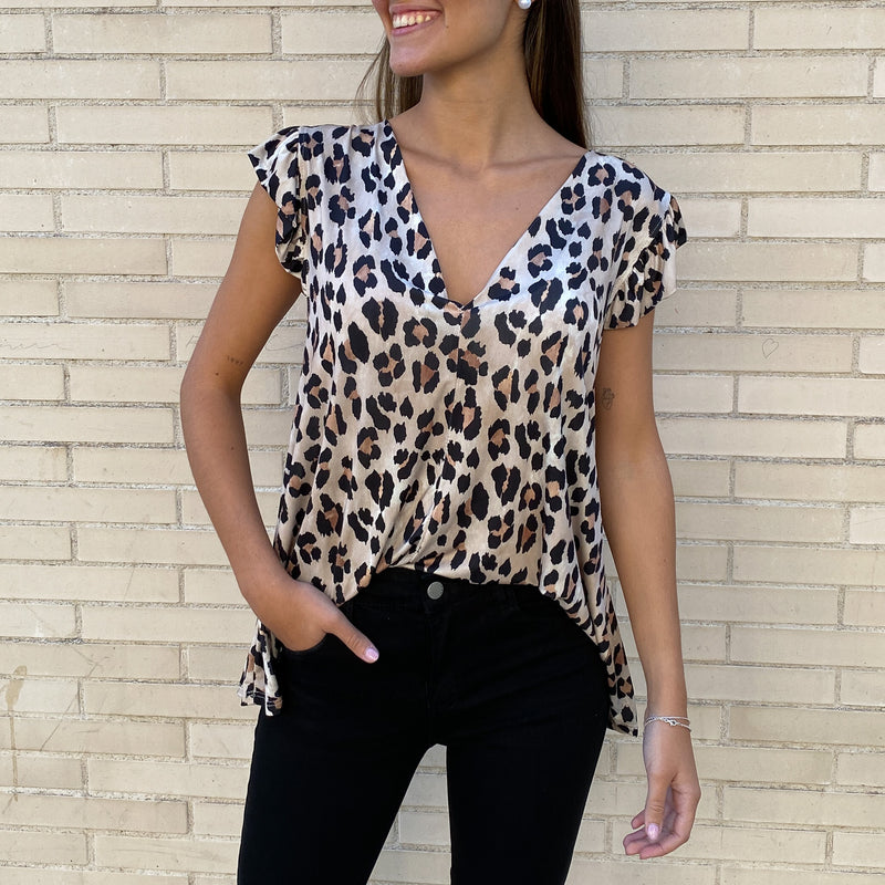 Blusa Volantes Animal Print