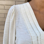 Blusa Pico Pliegues Blanco