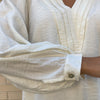 Blusa Pico Pliegues Blanco