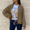 Chaqueta Fina Bomber Lisa Camel