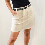 Mini Falda Bolsillos Beige