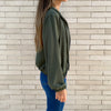 Chaqueta Bomber Fina con Capucha Verde
