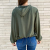 Chaqueta Bomber Fina con Capucha Verde