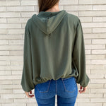 Chaqueta Bomber Fina con Capucha Verde