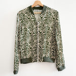 Chaqueta Fina Bomber Animal Print Verde