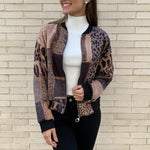 Chaqueta Bomber Ante Animal Print