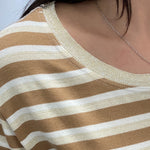 Camiseta Rayas Beige/Camel