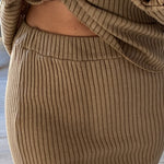 Falda Larga Canalé Camel (Conjunto)
