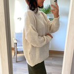 Jersey Cuello Midi Oversize Blanco/Crudo