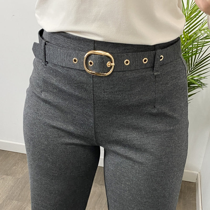 Pantalón Pinza Recto 2 Gris