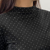 Camiseta Fina Elástica Brillitos Negro