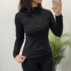 Camiseta Fina Elástica Brillitos Negro