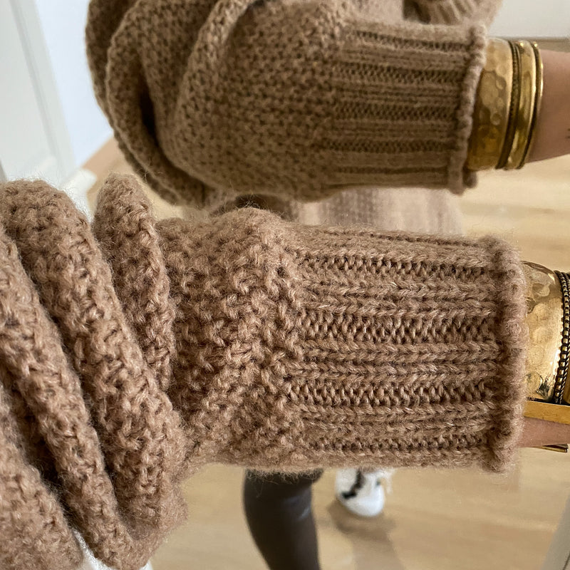 Jersey Cuello Midi Oversize Camel