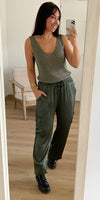 Pantalón Raso Cargo Verde