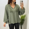 Blusa Boheme Bordado Verde