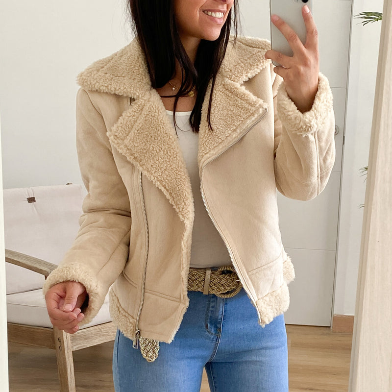 Cazadora Borreguito Beige