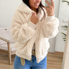 Chaqueta Pelito Capucha 2 Crudo