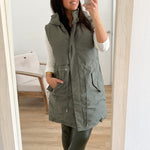 Chaleco Acolchado Largo Parka Verde