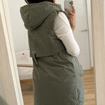Chaleco Acolchado Largo Parka Verde