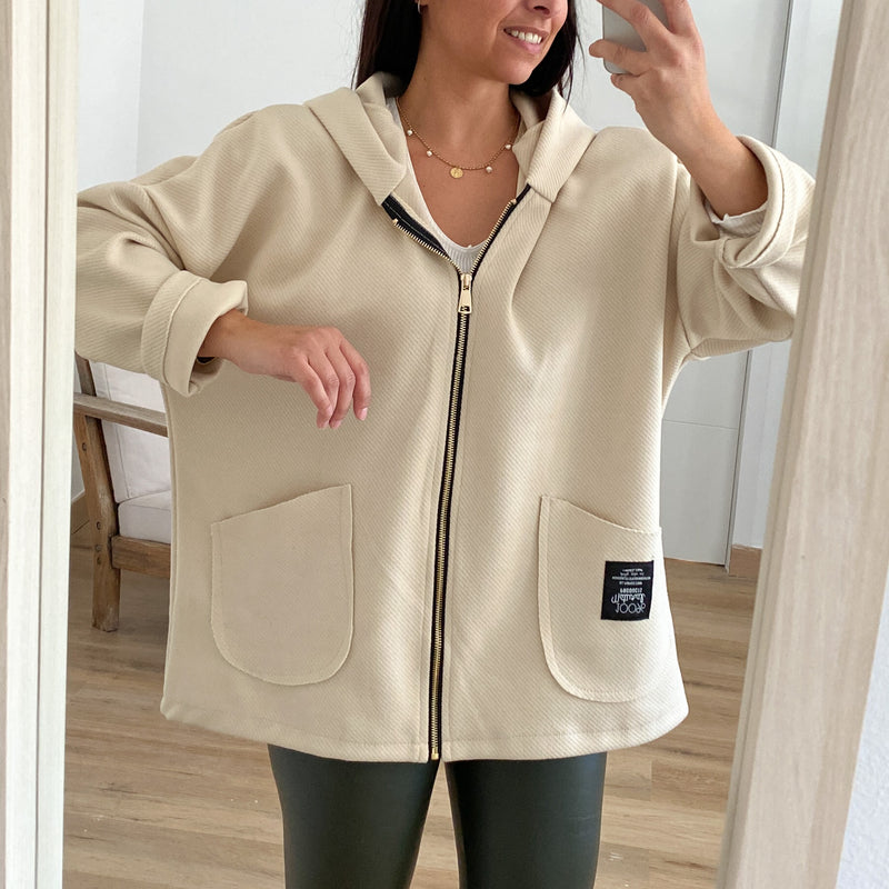 Chaqueta Capucha Sue Beige