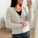 Rebeca Corta Trenzada 1bot Beige