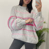 Jersey Oversize Rayas Gris/Rosa/Fucsia